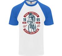 Pedale Pusher Club Ciclismo Ciclisti Divertente Uomo S/S Baseball T-Shirt