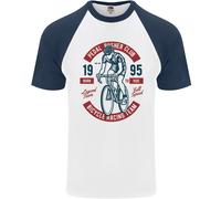 Pedale Pusher Club Ciclismo Ciclisti Divertente Uomo S/S Baseball T-Shirt