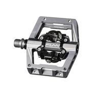Funn Mamba S Pedali MTB Clipless, Pedali per Mountain Bike con Piattaforma Compatta a Doppio Lato, Compatibili con Tacchetti SPD, Pedali per Bicicletta con Asse in CrMo da 9/16 pollici (Grigio)
