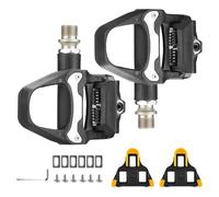 Pedali a scatto per bici da corsa, pedali per bicicletta, pedali da corsa, pedali in metallo, set cleats con tacchette, pedali per bici da corsa, pedali per bicicletta e cleats compatibili con Shimano