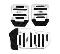 Pedali Auto 3pcs Auto Vehicle antiscivolo Pedalino Auto Pedal Pedaling Set Set di copertura in lega di alluminio Auto Pedana Cover Pad Pad Manuale Trasmissione auto-styling Pedal Set(Color:Silver)