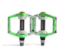Pedali Bici Mtb Antiscivolo Bike Pedali MTB BMX Cuscinetto Sigillato Biciclette In Lega Di CNC Del Prodotto Montagna Della Strada SPD Tacchetti Ultralight Pedale Ciclo Accessori Ciclismo(Green)