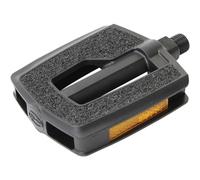 CONTEC City-/Tourpedal 'Quick +' SB-verpackt, 9/16', Kugellager, Griptape Leichter einteiliger Nylon-Körper, Antirutsch: rutschfeste Trittfläche mit Sandpapier, Boron Stahl-Achse, mit Reflektor, 353g, schwarz