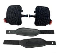 Pedali da ciclismo per interni con clip di sicurezza per filettatura M14 da 14 mm e 1/2", nucleo in ferro resistente con parte superiore in gomma antiscivolo, per cyclette (14 mm)