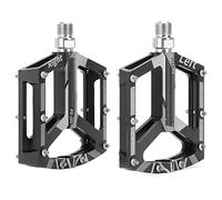 Pedali di mountain bike universali non slip cnc in lega in alluminio Pedals a piattaforma ampia struttura stabile per mountain bike 2pcs (Nero)