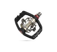 Exustar E-pm825, Pedale Combinato, Corpo in Alluminio, ASSE Crmo, con Cuscinetti a Sfera industriali Unisex, Nero/Argento, 94.5 x 106 mm