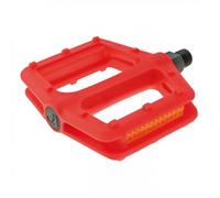 Pedali Flat BMX MTB Freeride Nylon Rosso Leggeri Robusti Pin Fissi