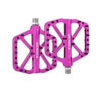 Pedali for bici da strada/mountain bike Pedali piatti in lega di alluminio da 9/16" con doppi cuscinetti DU 24 perni antiscivolo Pedali for bicicletta con piattaforma larga(Purple)