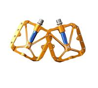 Pedali for bici piatti MTB Strada 3 cuscinetti sigillati Accessori for piattaforma larga for bicicletta da montagna Parte(Gold-Blue)