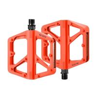Pedali for bici piatti ultraleggeri con doppio cuscinetto DU e riflettore, accessori for ciclismo con piattaforma for bici da strada MTB(Red)