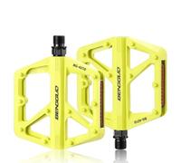 Pedali for biciclette in nylon a doppio du cuscinetto con accessori for biciclette riflettenti (giallo)