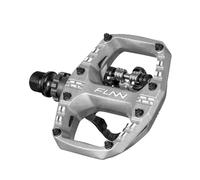 Funn Clast Pedali Clipless con Doppia Piattaforma per MTB, Commuting e Cicloturismo - Clipless Compatibile SPD da un Lato, Piattaforma Piana dall’altro (Argento)
