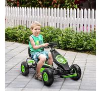 Pedali Homcom Kart per Bambini 5-12 Anni con Sedile Regolabile Verde