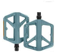 Pedali larghi per mountain bike con struttura in nylon antiscivolo, perni riflettenti e cuscinetti sigillati, progettati per stabilità e sicurezza sui sentieri (azzurro)