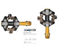 Pedali MTB Exustar PM 222 TI spd gold in titanio