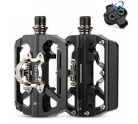 Pedali MTB in Alluminio Doppia Funzione compatibile con Shimano Bici, con Tacchette Accessori, Pedali per Bicicletta, Mountain, Gravel, BMX - Impermeabile, DU+ Asse 9/16"