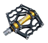 Pedali Mtb Mtb Montagne Mountain Bike Alluminio CNC Bike footrest Big Flat Ultralight Cycling BMX Pedale(Gold)