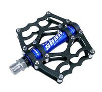 Pedali Mtb Mtb Montagne Mountain Bike Alluminio CNC Bike footrest Big Flat Ultralight Cycling BMX Pedale(Blue)