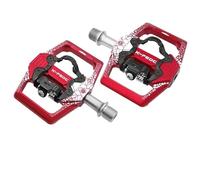 Pedali Mtb Pedale for bicicletta a due usi 2 in 1 con accessori for blocco cuscinetto sigillato antiscivolo in alluminio da strada MTB tacchetta gratuita(KP-160 red)