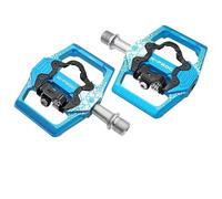 Pedali Mtb Pedale for bicicletta a due usi 2 in 1 con accessori for blocco cuscinetto sigillato antiscivolo in alluminio da strada MTB tacchetta gratuita(KP-160 blue)