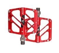 Pedali Mtb Pedale for bicicletta antiscivolo 3 cuscinetti Pedali Mtb piatti/piattaforma 9/16 "CNC Mountain Road Bike Pedal Ghiaia Parti di ciclismo(3 Bearing-Red)