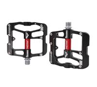Pedali Mtb Pedale for bicicletta Pedali MTB antiscivolo Accessori for bici impermeabili applicabili piatti in lega di alluminio(S12-black red)