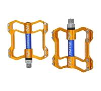 Pedali Mtb Pedale for bicicletta Pedali MTB antiscivolo Accessori for bici impermeabili applicabili piatti in lega di alluminio(S11-gold blue)