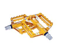Pedali Mtb Pedali a bici piatti in lega di alluminio cuscinetti sigillati a pedale ultraleggero Du Cuscinetto CNC Pedale della non slip Mtb Accessori for da strada(Gold)
