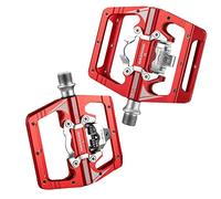 Pedali Mtb Pedali MTB for pedale automatico a clip for biciclette Platform Mountain Bike Mestest Mestenza a doppia funzione Misuratore di potenza(Red)