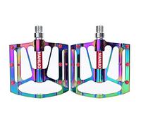 Pedali Mtb Postrinata for biciclette 3 cuscinetti a coppia mountain bike ultra luce lubrificate pedali arcobaleno colori