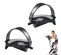 Pedali per bici da esercizio - Pedale per biciclette di ricambio - Trepader ibrido con gabbia e cinghia | Lega di alluminio resistente con cinghie in nylon regolabili | Misura universale per il