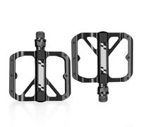Pedali per bici in alluminio, antiscivolo, con cuscinetti larghi Du per biciclette da strada MTB, colore nero