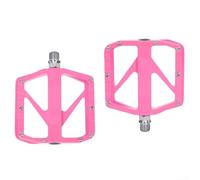 Pedali per bici in lega di alluminio ad alta resistenza con 4 cuscinetti e chiodi rimovibili progettati per bici da strada e mountain bike (rosa)
