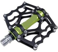 Pedali per biciclette, Bicycle Platform Pedals 3 Bearings 12 Pins Aluminum Alloy Multicolor(Black Green)