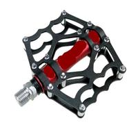 Pedali per biciclette, Bicycle Platform Pedals 3 Bearings 12 Pins Aluminum Alloy Multicolor(Black Red)