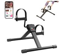 Pedali per cyclette con app Monitor di calorie Bicicletta fitness pieghevole per interni a basso rumore sotto la scrivania Resistenza regolabile LCD Black