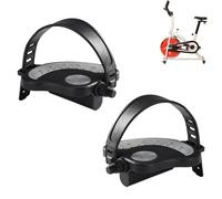 Pedali per cyclette - Pedale di ricambio per bici - Pedale ibrido con gabbia e cinghia, in lega di alluminio resistente con cinghie in nylon regolabili, adatti per ciclismo indoor