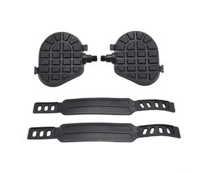 Pedali per fitness indoor con design della piattaforma allargata e cinghie in plastica per migliorare la stabilità e sostenere il posizionamento naturale del piede durante la guida (9/16")