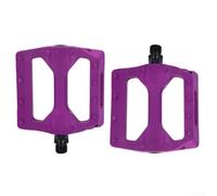 Pedali per mountain bike con cuscinetti DU, corpo in plastica di nylon per bici da strada e MTB, battistrada antiscivolo, compatibili con chiave da 15 mm e strumenti M6, 1 paio (viola)
