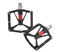 Pedali per mountain bike non slip in lega di alluminio in lega leggera a pedali piatti machined cnc durevole per mountain bike bici da strada 2pcs (Nero)