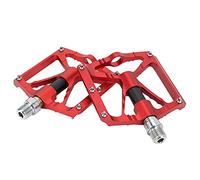 Pedali per mountain bike non slip in lega di alluminio in lega leggera a pedali piatti machined cnc durevole per mountain bike bici da strada 2pcs (Rosso)