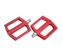 Pedali per mountain bike non slip in lega in alluminio piattaforma leggera piattaforma piatta per gli appassionati di ciclismo (Rosso)