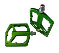 Pedali piatti ultraleggeri in lega di alluminio per bici da enduro, con cuscinetti lisci per bici da strada e MTB (verde, 5 paia)