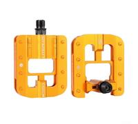 Pedali pieghevoli compatti per biciclette, in lega di alluminio con design antiscivolo e riflettore per la sicurezza (oro)