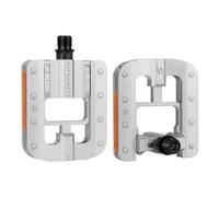 Pedali pieghevoli compatti per biciclette, in lega di alluminio, con design antiscivolo e riflettore per la sicurezza (argento)