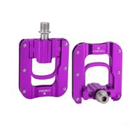 Pedali pieghevoli in lega di alluminio, filettatura standard da 9/16", per biciclette pieghevoli Brompton e altre biciclette che richiedono soluzioni compatte a pedale (viola)