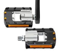 Pedali pieghevoli per bicicletta, coppia di pedali compatti, coppia di pedali universali per ciclismo, componenti staccabili con nastro riflettente luminoso, ampi cuscinetti piatti di ricambio per