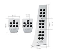 Kit pedali sportivi auto in alluminio con gommini antiscivolo neri 813/PW