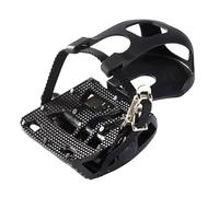 Pedali Spin Bike con fermapiedi e cinturino - Set di pedali sostitutivi per ciclismo indoor resistente | Pedale a gabbia regolabile per cyclette, antiscivolo in lega di alluminio per allenament