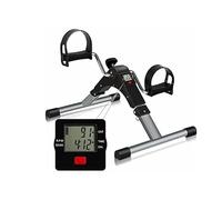 Pedali statici anziani con schermo LCD - Mini cyclette pieghevole che aiuta la circolazione, pedalatore con resistenza regolabile per ginnastica passiva ed esercizio domestico